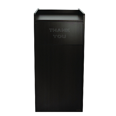 Alpine 40 Gal Commercial Tray Top Waste Enclosure Trash Receptacle, 40 gal, Wood, Black (ALHALP476BLK)