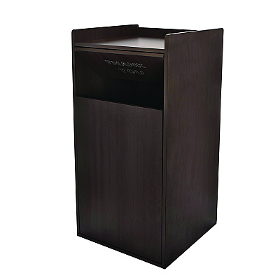 Alpine 40 Gal Commercial Tray Top Waste Enclosure Trash Receptacle, 40 gal, Wood, Black (ALHALP476BLK)