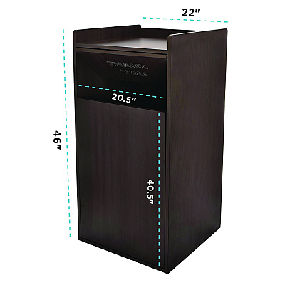 Alpine 40 Gal Commercial Tray Top Waste Enclosure Trash Receptacle, 40 gal, Wood, Black (ALHALP476BLK)