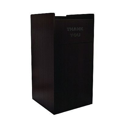 Alpine 40 Gal Commercial Tray Top Waste Enclosure Trash Receptacle, 40 gal, Wood, Black (ALHALP476BLK)