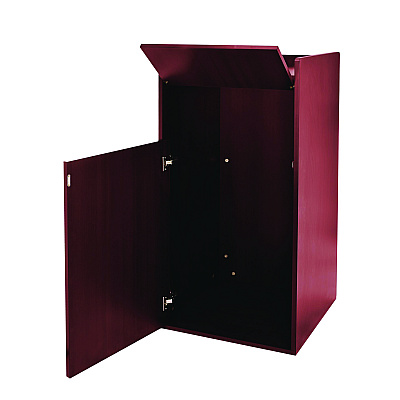 Alpine 40 Gal Commercial Tray Top Waste Enclosure Trash Receptacle, 40 gal, Wood, Mahogany (ALHALP476MA)
