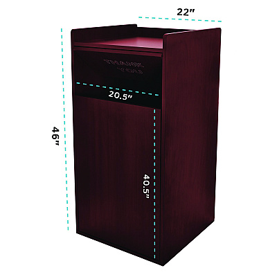 Alpine 40 Gal Commercial Tray Top Waste Enclosure Trash Receptacle, 40 gal, Wood, Mahogany (ALHALP476MA)