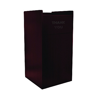 Alpine 40 Gal Commercial Tray Top Waste Enclosure Trash Receptacle, 40 gal, Wood, Mahogany (ALHALP476MA)