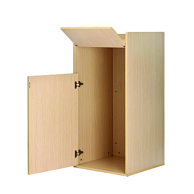 Alpine 40 Gal Commercial Tray Top Waste Enclosure Trash Receptacle, 40 gal, Wood, Medium Oak (ALHALP476MEO)