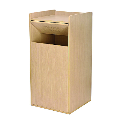 Alpine 40 Gal Commercial Tray Top Waste Enclosure Trash Receptacle, 40 gal, Wood, Medium Oak (ALHALP476MEO)