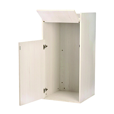 Alpine 40 Gal Commercial Tray Top Waste Enclosure Trash Receptacle, 40 gal, Wood, White (ALHALP476WHI)