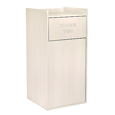 Alpine 40 Gal Commercial Tray Top Waste Enclosure Trash Receptacle, 40 gal, Wood, White (ALHALP476WHI)