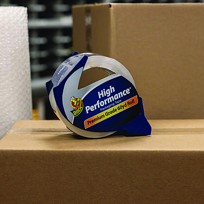 Duck HP260 Packaging Tape with Dispenser, 3" Core, 1.88" x 60 yds, Clear, 4/Pack (DUC0007725)