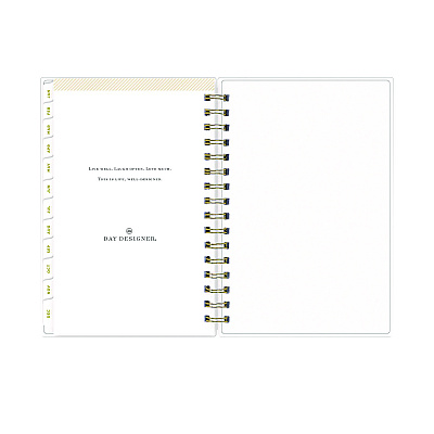 Blue Sky Day Designer Navy Stripe Daily/Monthly Planner, Horizontal Stripe Artwork, 8 x 5, Navy/White Cover, 12-Month (Jan-Dec): 2026 (103623)