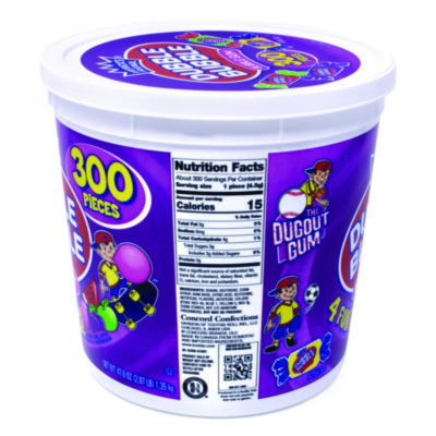 Dubble Bubble Bubble Gum Assorted Flavor Twist Tub, 300 Pieces/Tub, 1 Tub/Carton (GRR22000223)