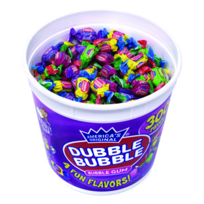 Dubble Bubble Bubble Gum Assorted Flavor Twist Tub, 300 Pieces/Tub, 1 Tub/Carton (GRR22000223)