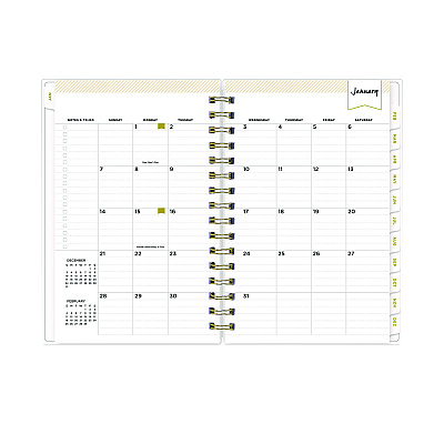 Blue Sky Day Designer Navy Stripe Daily/Monthly Planner, Horizontal Stripe Artwork, 8 x 5, Navy/White Cover, 12-Month (Jan-Dec): 2026 (103623)