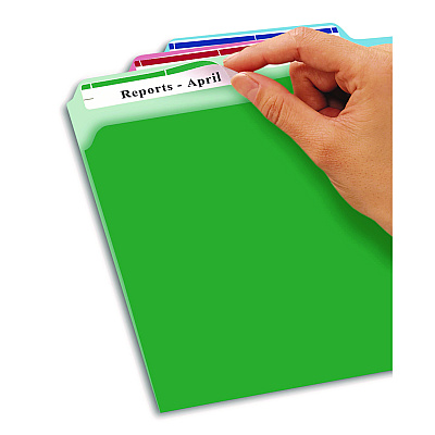 Avery Removable File Folder Labels with Sure Feed Technology, 0.66 x 3.44, White, 7/Sheet, 36 Sheets/Pack (AVE5235)