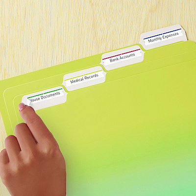 Avery Removable File Folder Labels with Sure Feed Technology, 0.66 x 3.44, White, 7/Sheet, 36 Sheets/Pack (AVE5235)