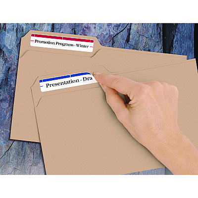 Avery Removable File Folder Labels with Sure Feed Technology, 0.66 x 3.44, White, 7/Sheet, 36 Sheets/Pack (AVE5235)