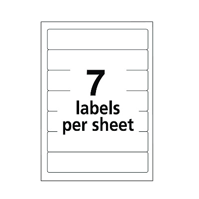 Avery Removable File Folder Labels with Sure Feed Technology, 0.66 x 3.44, White, 7/Sheet, 36 Sheets/Pack (AVE5235)