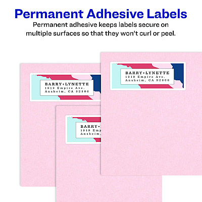Avery Shipping Labels with TrueBlock Technology, Inkjet/Laser Printers, 4 x 3, White, 2/Sheet, 20 Sheets/Pack (AVE05286)