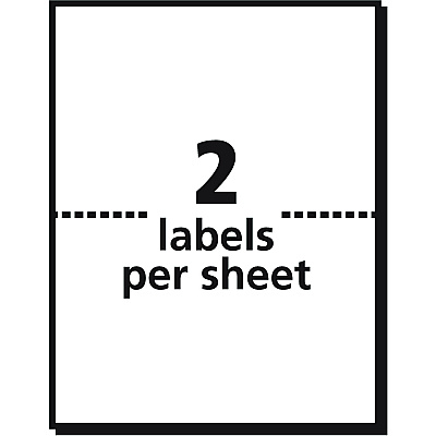 Avery Shipping Labels with TrueBlock Technology, Inkjet/Laser Printers, 4 x 3, White, 2/Sheet, 20 Sheets/Pack (AVE05286)