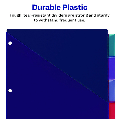 Avery Big Tab Insertable Two-Pocket Plastic Dividers, 5-Tab, 11.13 x 9.25, Assorted, 1 Set (AVE11982)