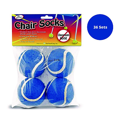 TPG Creations Chair Sox, 2.5", Blue Felt/Rubber, 4/Pack, 36 Packs/Carton (TPG233)