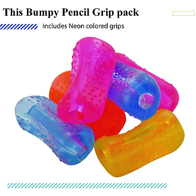 TPG Creations Bumpy Pencil Grip. 0.6" Long, Assorted Neon Colors, 72/Carton (TPG12072)