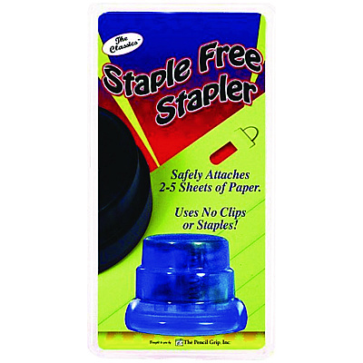 TPG Creations Staple-Free Stapler, 5-Sheet Capacity, 0.5" Throat Depth, Blue, 24/Carton (TPG13324)