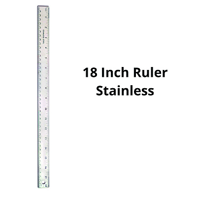 TPG Creations Stainless Steel Ruler, Standard/Metric, 18" Long, Silver, 36/Carton (TPG15836)