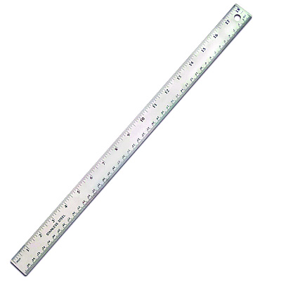 TPG Creations Stainless Steel Ruler, Standard/Metric, 18" Long, Silver, 36/Carton (TPG15836)