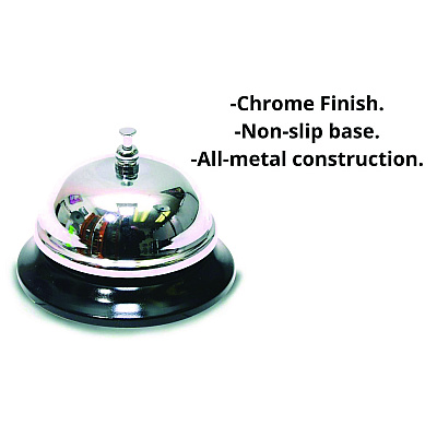 TPG Creations Call Bells, 3.5", Chrome, 36/Carton (TPG34336)