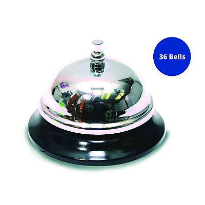 TPG Creations Call Bells, 3.5", Chrome, 36/Carton (TPG34336)