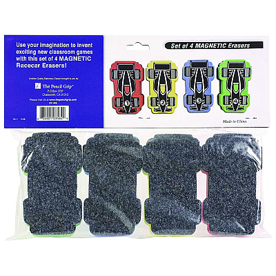 TPG Creations Magnetic Racecar Whiteboard Eraser, 4.5 x 2.6 x 1, 4/Pack, 24 Packs/Carton (TPG35824)