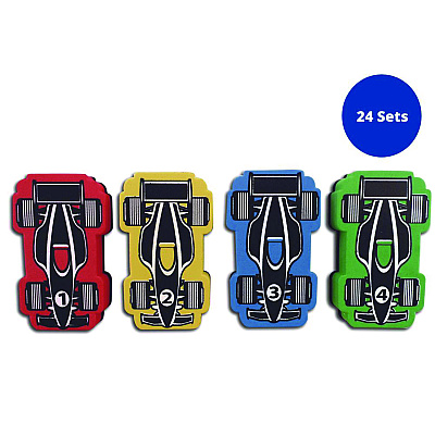 TPG Creations Magnetic Racecar Whiteboard Eraser, 4.5 x 2.6 x 1, 4/Pack, 24 Packs/Carton (TPG35824)
