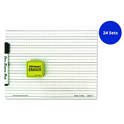 TPG Creations Dry Erase Whiteboard Student Starter Kits with Markers and Erasers, 11.75" x 9", White Surface, 24/Carton (TPG38824)