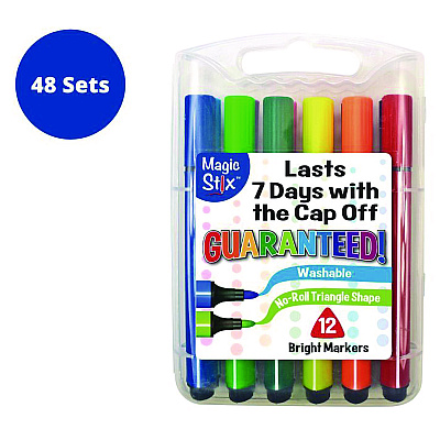 TPG Creations Magic Tri Stix Set, 12 Assorted Colors, 12/Set, 48 Sets/Carton (TPG39548)