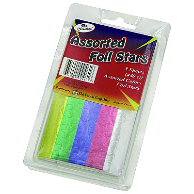 TPG Creations Foil Star Stickers, Assorted Colors, 55/Sheet, 8 Sheets/Pack, 72 Packs/Carton (TPG46172)