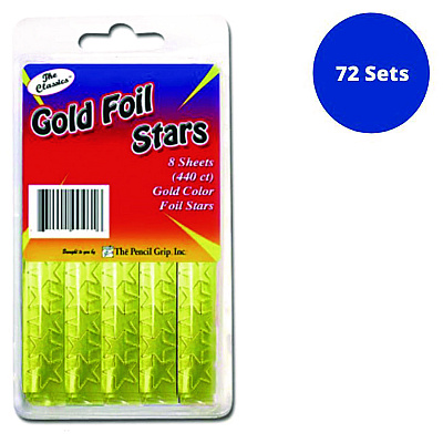 TPG Creations Foil Star Stickers, Gold, 55/Sheet, 8 Sheets/Pack, 72 Packs/Carton (TPG46472)