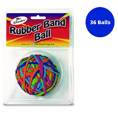TPG Creations Rubber Band Ball, 2.5" Diameter, Assorted Colors, 250 Bands/Ball, 36/Carton (TPG58136)