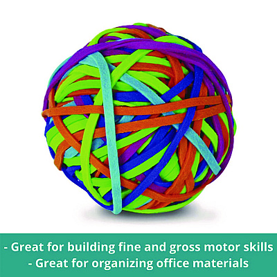 TPG Creations Rubber Band Ball, 2.5" Diameter, Assorted Colors, 250 Bands/Ball, 36/Carton (TPG58136)
