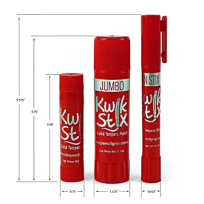 TPG Creations Kwik Stix Tempera Paint Set, 0.7" x 3.5", Assorted, 6 Sticks/Pack, 24 Packs/Carton (TPG60124)