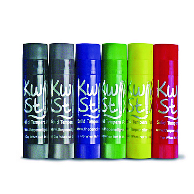 TPG Creations Kwik Stix Tempera Paint Set, 0.7" x 3.5", Assorted, 6 Sticks/Pack, 24 Packs/Carton (TPG60124)