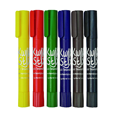 TPG Creations Thin Stix Tempera Paint Set, 6 Assorted Classic Colors, 6/Set, 24 Sets/Carton (TPG60724)
