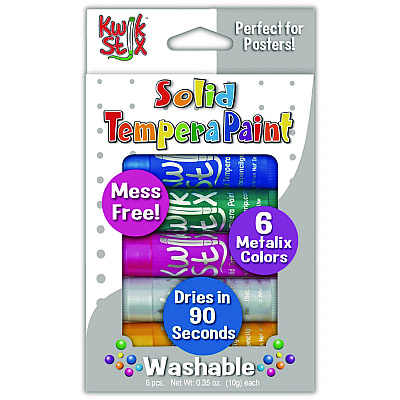 TPG Creations Kwik Stix Tempera Paint Set, 6 Assorted Metallic Colors, 6/Set, 24 Sets/Carton (TPG61324)