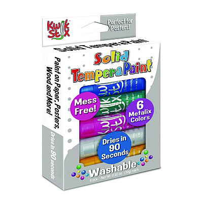 TPG Creations Kwik Stix Tempera Paint Set, 6 Assorted Metallic Colors, 6/Set, 24 Sets/Carton (TPG61324)