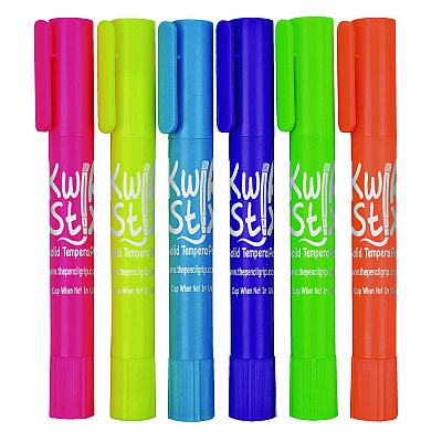 TPG Creations Thin Stix Tempera Paint Set, 6 Assorted Neon Colors, 6/Set, 24 Sets/Carton (TPG61624)