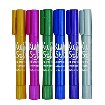 TPG Creations Thin Stix Tempera Paint Set, 6 Assorted Metallic Colors, 6/Set, 24 Sets/Carton (TPG61924)