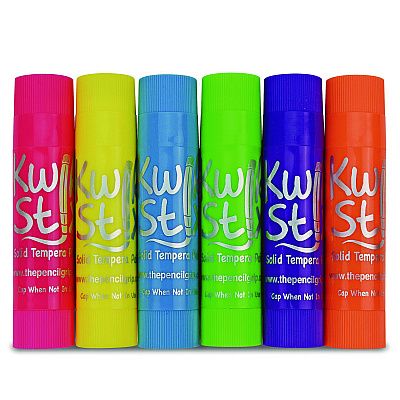 TPG Creations Kwik Stick Tempera Paint, 3.5", Assorted Neon Colors, 72/Pack, 3 Packs/Carton (TPG62603)