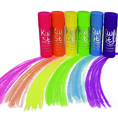 TPG Creations Jumbo Kwik Stix Tempera Paint Set, 6 Assorted Neon Colors, 6/Pack, 12 Packs/Carton (TPG64512)