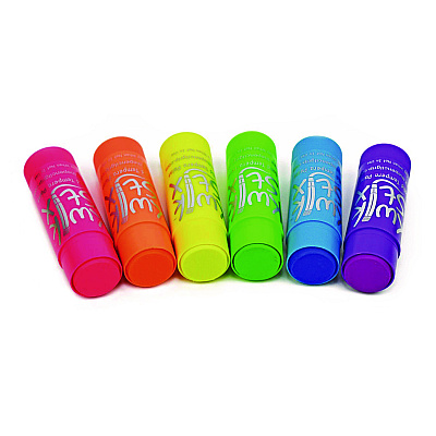 TPG Creations Jumbo Kwik Stix Tempera Paint Set, 6 Assorted Neon Colors, 6/Pack, 12 Packs/Carton (TPG64512)