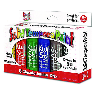 TPG Creations Kwik Stick Tempera Paint, 6 Assorted Classic Colors, 6/Pack, 12 Packs/Carton (TPG64612)