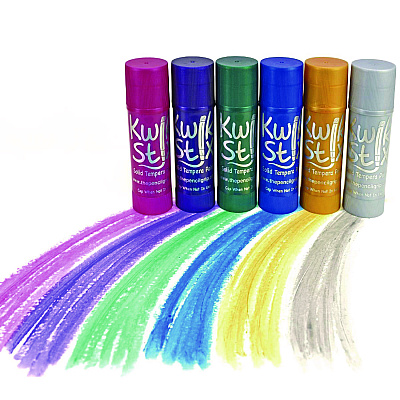 TPG Creations Kwik Stick Tempera Paint, 6 Assorted Metallic Colors, 6/Pack, 12 Packs/Carton (TPG64712)
